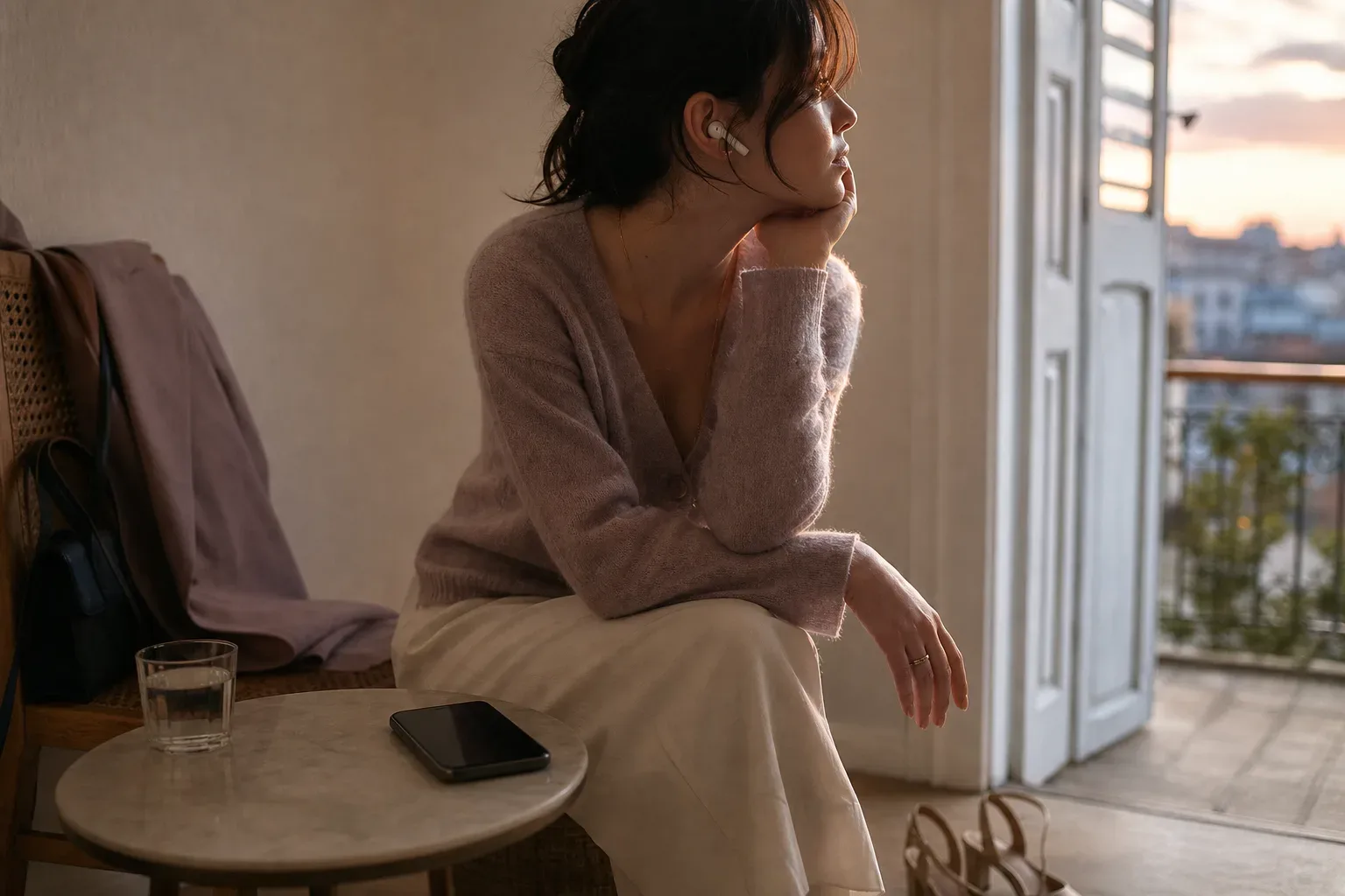 Woman listening calmly before a first date