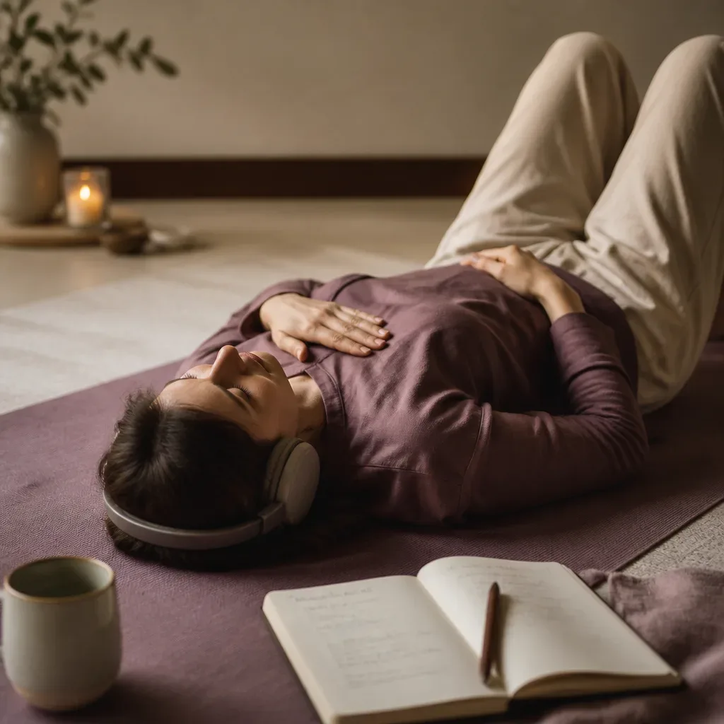 Person listening with hands resting on chest